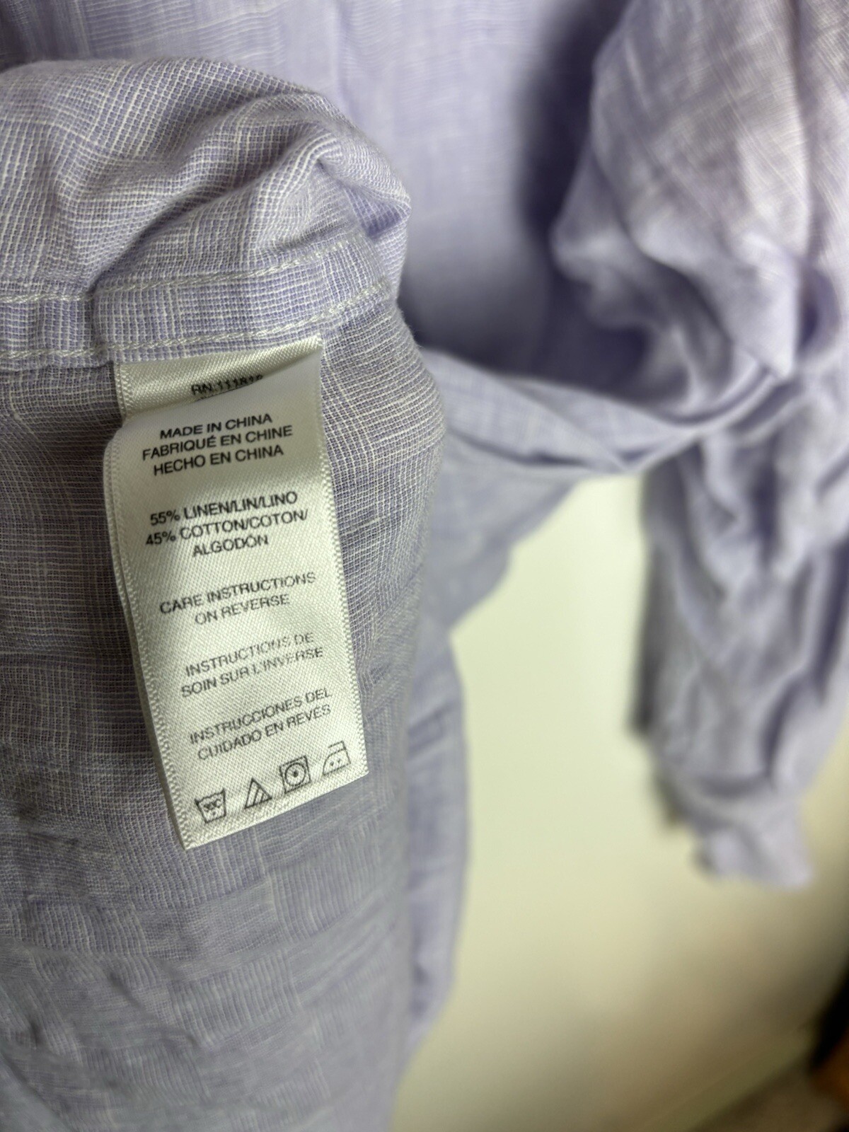 Men's MICHAEL KORS Purple Linen Blend Size XL Button Front Shirt thumbnail 6