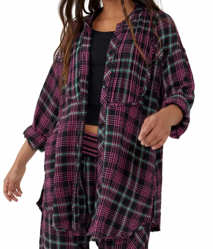 Camisa Free People Intimately xadrez About You com botões tamanho pequeno - Imagem 4 de 4