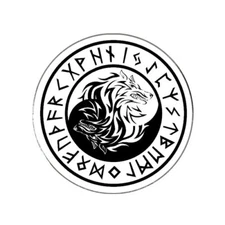 Fenrir Norse Wolf Runes Golf Ball Marker Novelty Gift