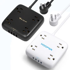 Surge Protector Power Strip with USB Outlet Wall Mountable 4.5 Ft Extension Cord