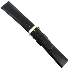 17mm Kreisler Black Genuine Prestige Coach Leather Stitched Mens Band Reg BOGO!