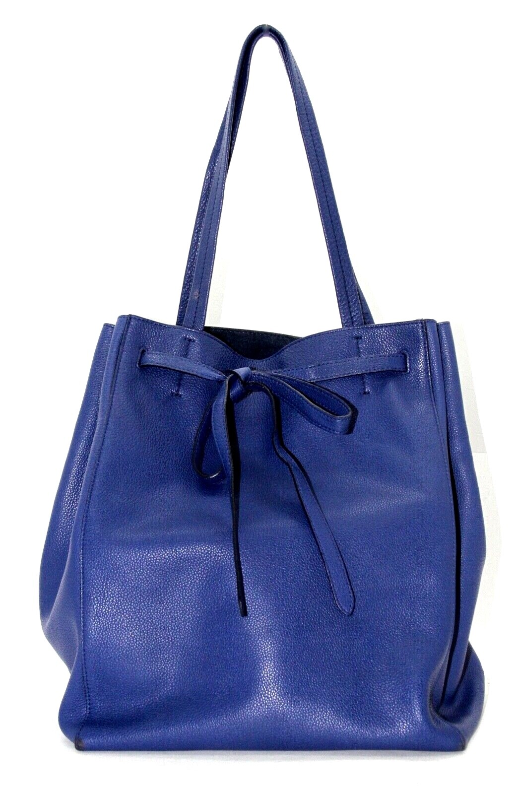 CELINE SOT GRAINED CALFSKIN LARGE CABAS PHANTOM WITH BELT INDIGO BLUE