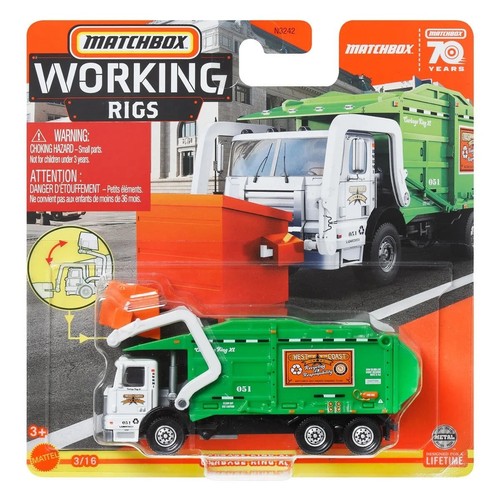 2023 Matchbox Working Rigs Garbage Truck King XL 164 Metal Diecast