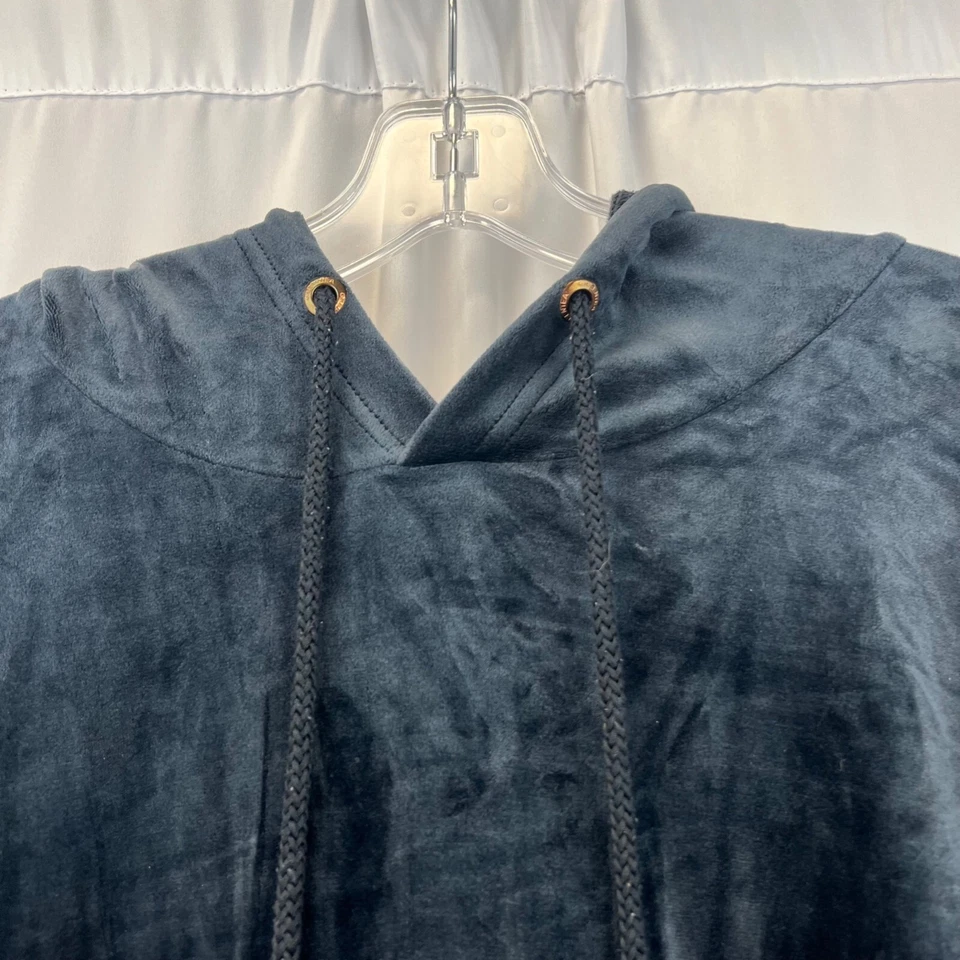 Green Tea Women’s Pullover Velour Hoodie Charcoal Size XL - Image 3 of 4