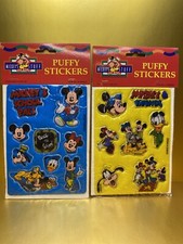 Vintage Disney PUFFY Stickers lot 2 Packages NIP Mickey Minnie Goofy Donald