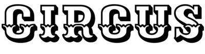 Extra große personalisierte Aufkleber mit beliebigem Namen Zirkusstil Schriftart 14 cm hoch