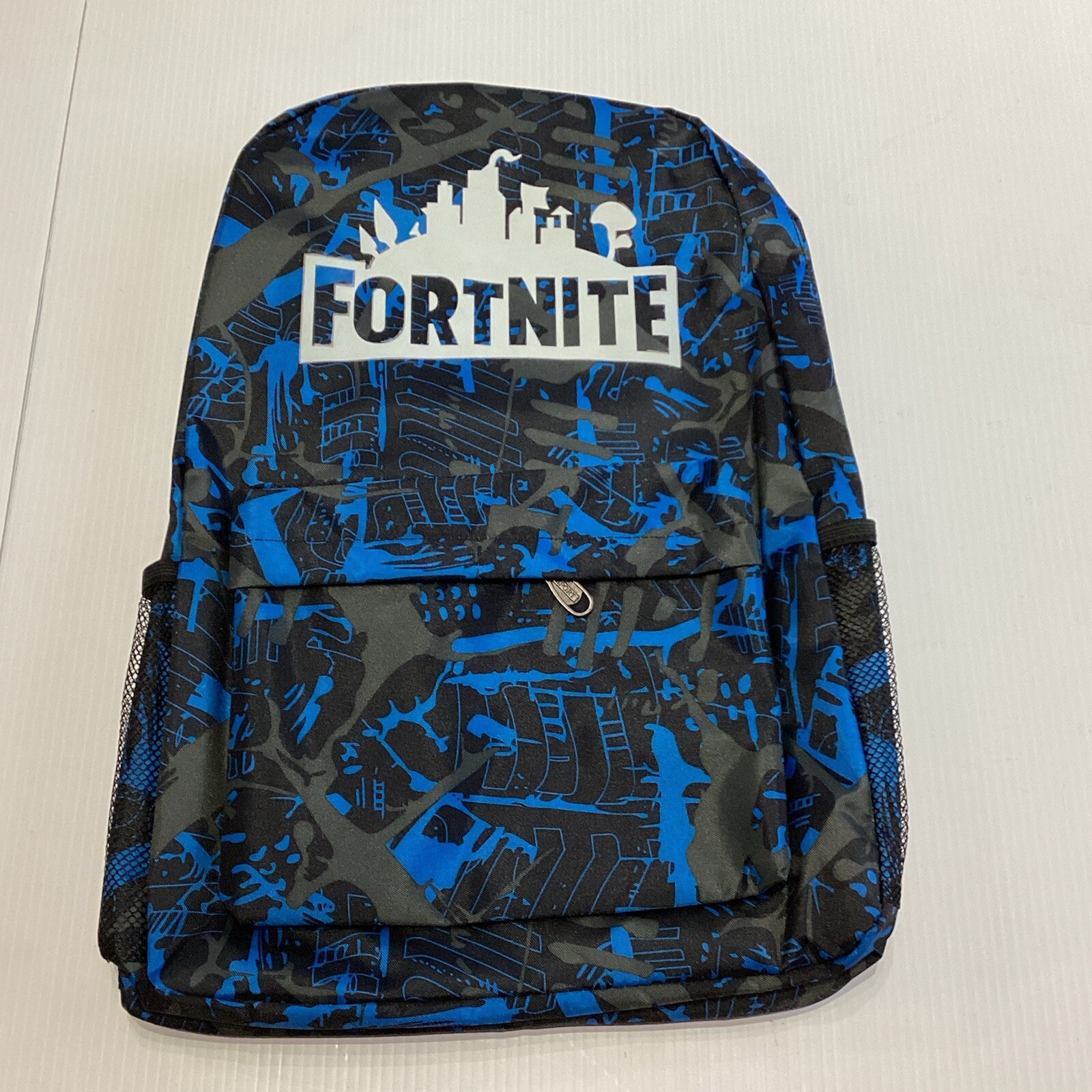 Fortnite Unisex Backpack Blue Black Zipper Adj Straps Full Size NWOT