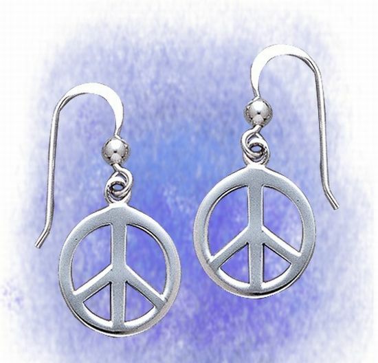Peace Earrings 925 Silver Symbol Jewelry - NEW | eBay