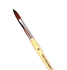 Sable Wood Kolinsky Acrylic Nail Brush Round size 18