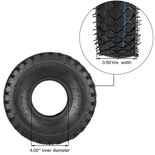 4.10/3.50-4 Inch Tire and Inner Tube for Lawn Mowers Hand Trucks ...