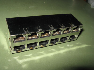 Tyco 12-Port Shielded RJ45 Cat5 Ethernet Connector Assembly/Jack 8p8c LowProfile
