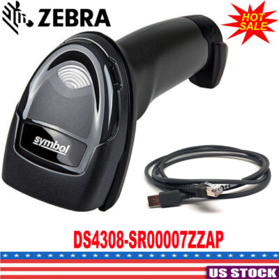 Zebra Symbol DS4308-SR00007ZZAP 2D Handheld Barcode Scanner Reader USB Kit US