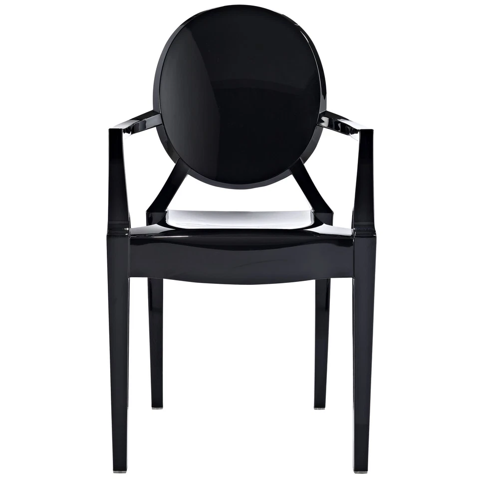 Modway Transparent Modern Crystal Dining Accent Armchair in Black - Image 3 of 4
