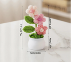 Pink Handmade Crochet Small Potted Plants Car Interior Desktop Decor Gift