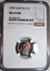 NGC MS-65 RB 1909-P Lincoln Cent, Gorgeous, Wood-Grain Toned Gem.