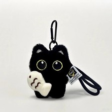 Kawaii Plush Black Cat Keychain Cute Kitten Bag Pendant Charm Toy Car Keyring