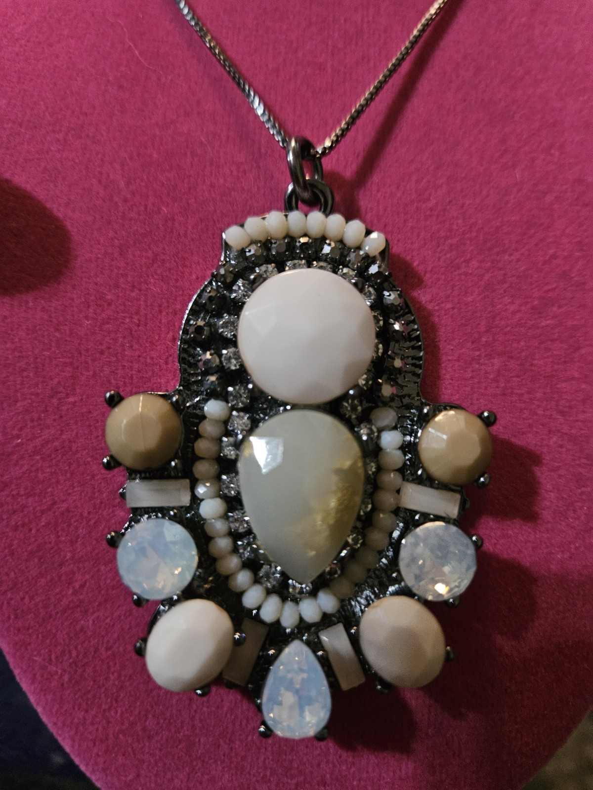 Express Pendent  Statement Necklace  Multicolor R… - image 2