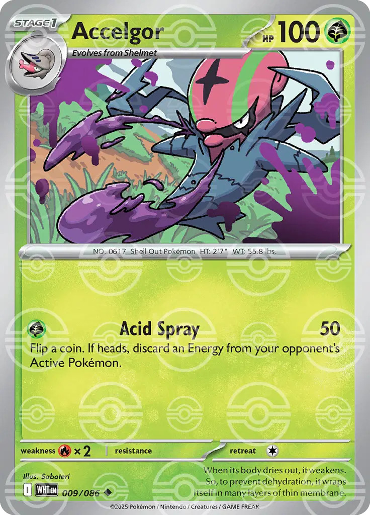 Accelgor (Poke Ball Pattern) - 009/086 - Uncommon - Holo - NM - White Flare
