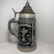 Vintage Thewalt Western Germany German Beer Stein, Pewter Lid 1894