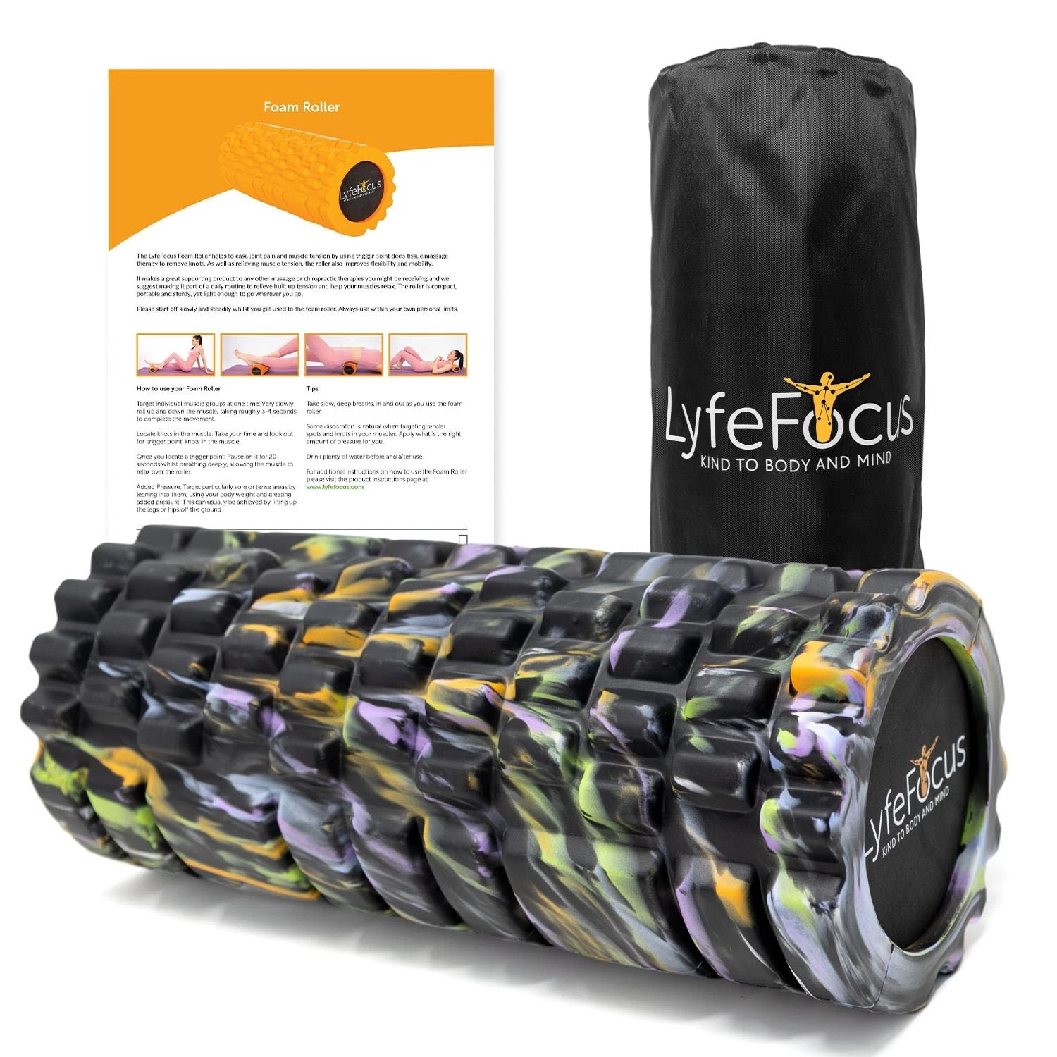 Premium Trigger Point Foam Roller - Multi Pressure Point with 3 Unique