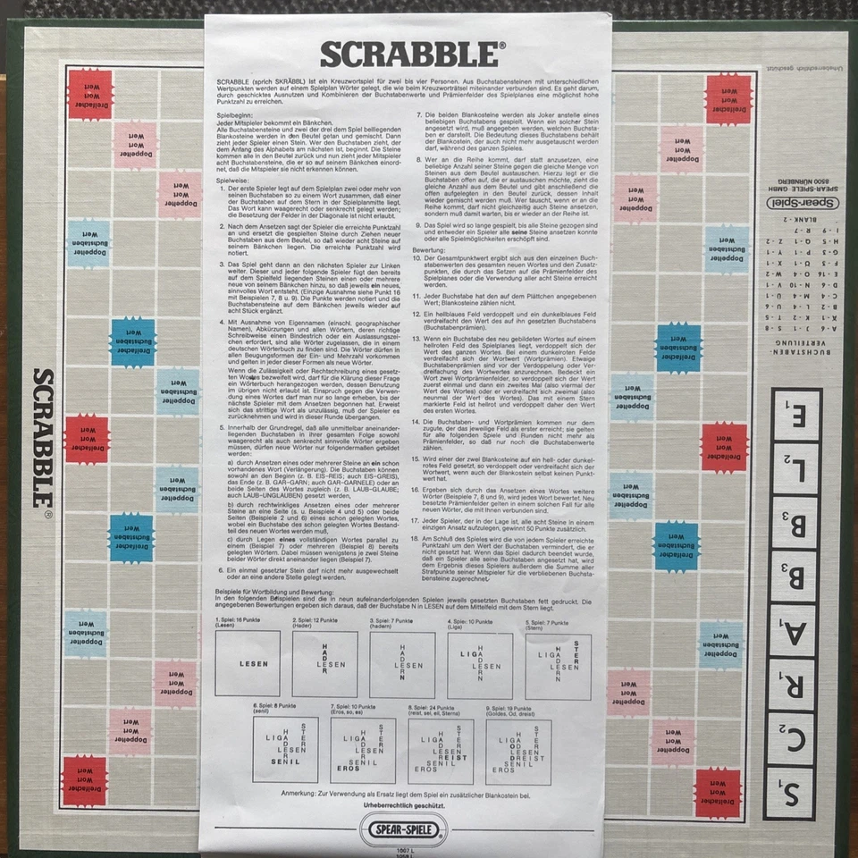 Scrabble - Das weltbekannte Kreuzwortspiel Spear-Spiele Vollständig Vintage HOLZ - Bild 3 von 3
