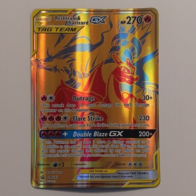 Pokémon Reshiram & Charizard GX SM247 Jumbo Oversized Promo Holo Card 270 HP