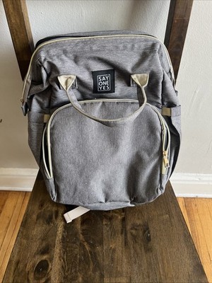 Diaper Bag, Grey, Multiple Pockets, Cushioned Straps. Ton Of Space! Gently Used!