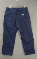 Carhartt FRB159-DNY Flame Resistant Midweight Canvas Work Pants Men's 38x30 Blue