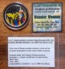 1 of 1 *WONDER WOMAN* 2021-1oz .999 Silver Coin Castronomics Glitter Hand Enamel