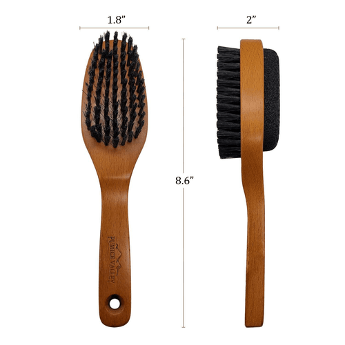 Pumice Stone for Feet & Foot Brush with Handle 2 in 1 Natural Wood Pedicure - Picture 4 of 7