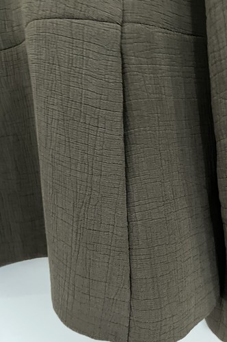Eileen Fisher Olive Green Crepe Jacket XL Pockets Rayon Silk Button Minimalist - Picture 5 of 6