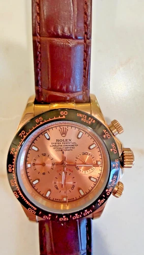 Daytona Rose Gold Color with leather pin buckle strap
