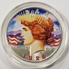 1922 $1 Peace Silver Dollar - Colorized - SKU-Q2209