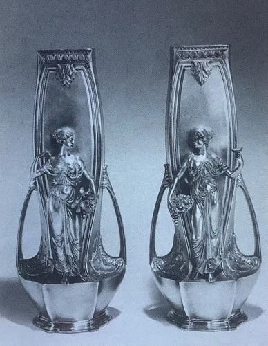 Art Nouveau Silver Vases in Sothebys Auction 1987 Lalique Molded Glass Steuben