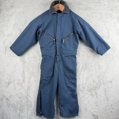 Walls Blizzard Pruf Winter Insulated Coveralls Youth 6 Blue Made in USA VTG 90s