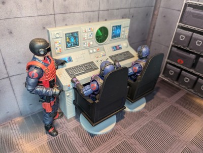 2 Man Radar/Computer Station With Chairs for 1:12 CLASSIFIED, Marvel Legends 
