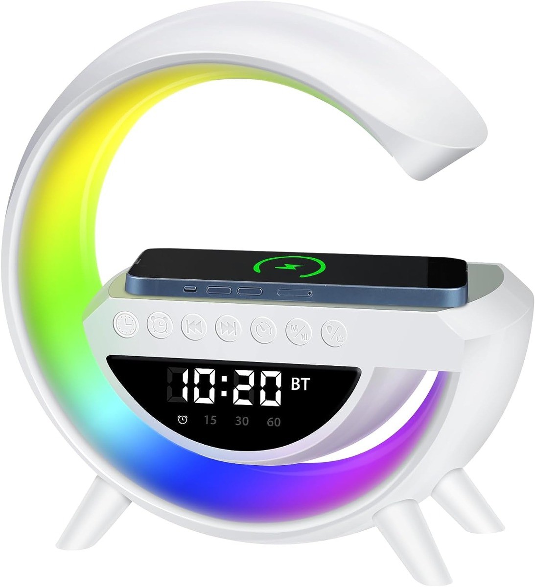 Lampada Scrivania Professionale con Ricarica Wireless e Audio Bluetooth