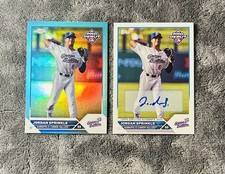 Jordan Sprinkle 2023 Topps Chrome Pro Debut Aqua Holo SP /75 Pro Debut Base Auto