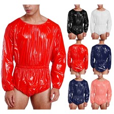 Men Incontinence Leotard Diaper Coveralls Nightwear Adaptive Bodysuit Romper
