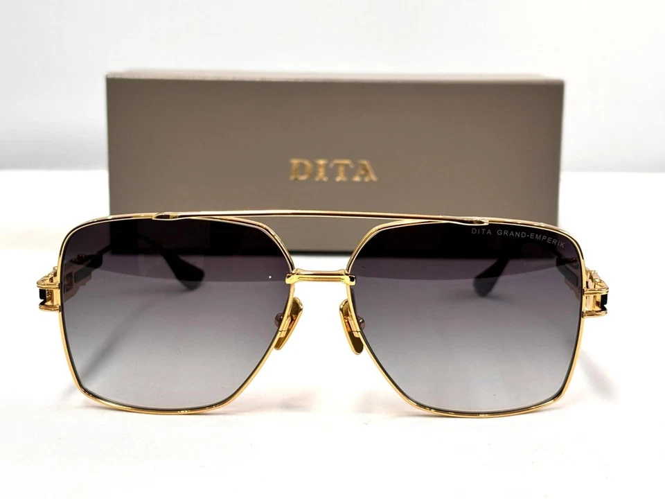 DITA GRAND EMPERIK DTS159-A-01 Matte Black/Gold - Antique Grey Lens Sunglasses - Image 4 of 4