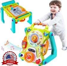 Andador para bebé 3 en 1,juguetes para sentarse y pararse, centro de actividades