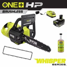 ONE+ HP 18V Brushless Whisper Series 12 In. Battery Chainsaw W/ Extra Chain, Bar