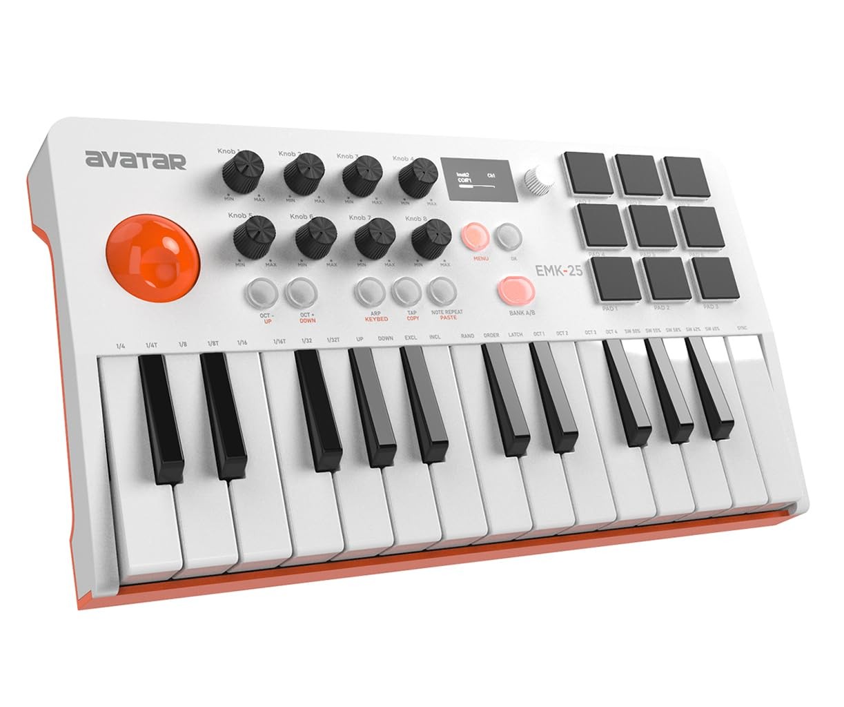 25Key USB MIDI Keyboard Controller with Bluetooth and OLED Screen for Music