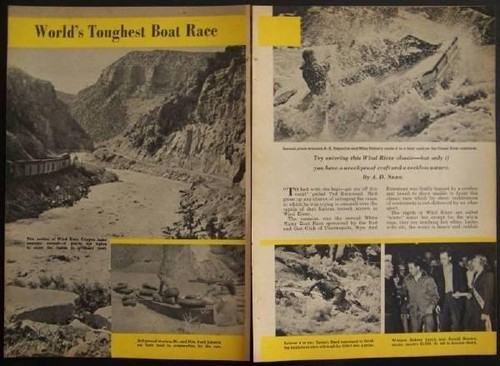 Wind River Canyon White Water Race 1951 original vintage pictorial