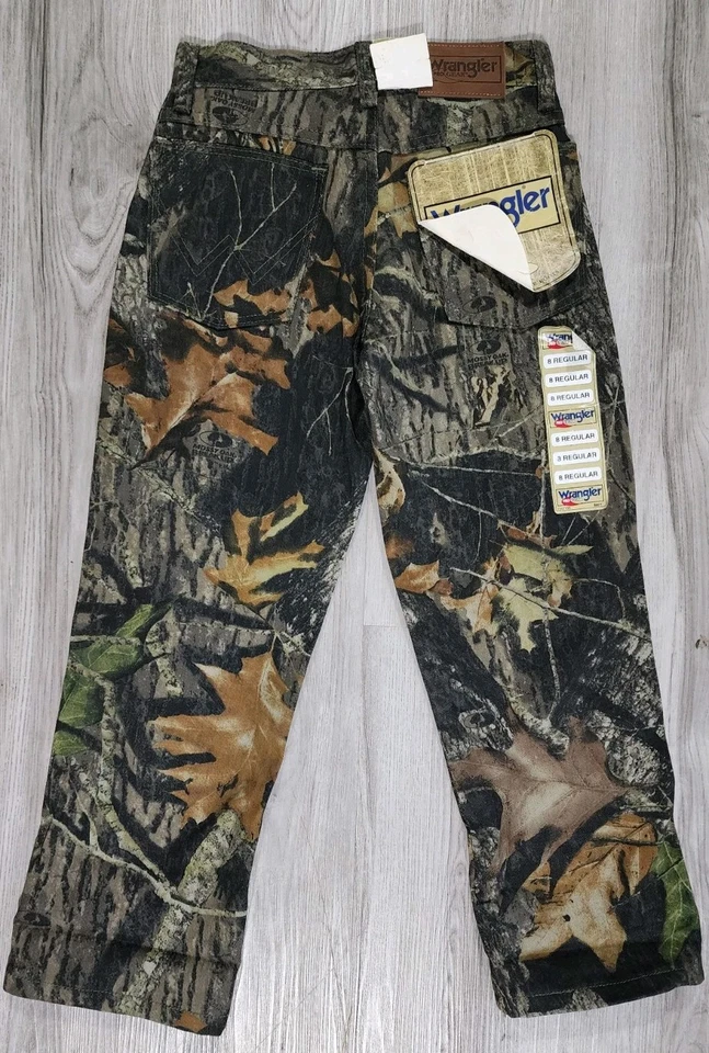 Vtg Boys 8 Reg Wrangler Pro Gear Jeans Realtree Camo Hunting Pants 24x 22" - Image 2 of 4