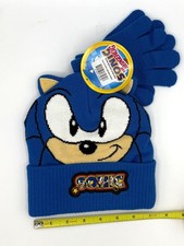 SEGA SONIC THE HEDGEHOG YOUTH KIDS 8-14 KNIT HAT & GLOVES SET FREE SHIP