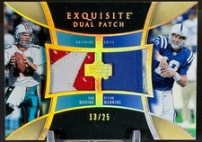 2005 Exquisite Peyton Manning Dan Marino Dual Patch #13/25 | Jersey Number #13