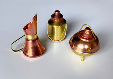 Mini Kitchen Utensil Pot Ornament 3Pc Set Faux Copper/Brass Dollhouse Miniatures