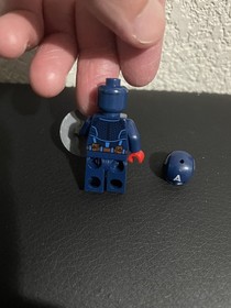 Marvel Lego Minifig Captain America Dark Blue w/Shield & Mosaic