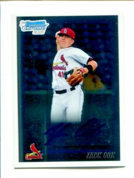 2010 Bowman DP Chrome Prospects Autographs #BDPP62 Zack Cox ⚾ 1st Auto